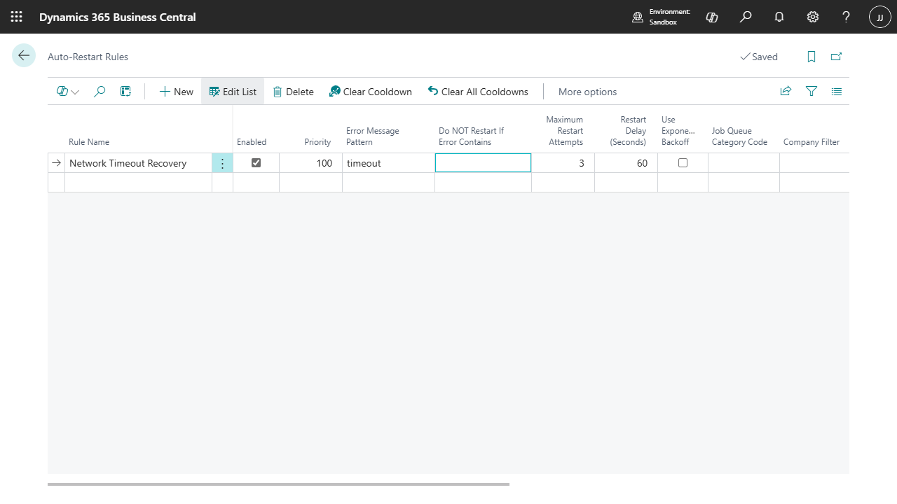 Auto-restartēšanas noteikumu konfigurācija