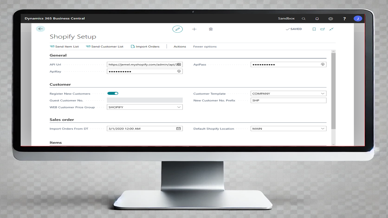 Shopify Connect - Setup Interface