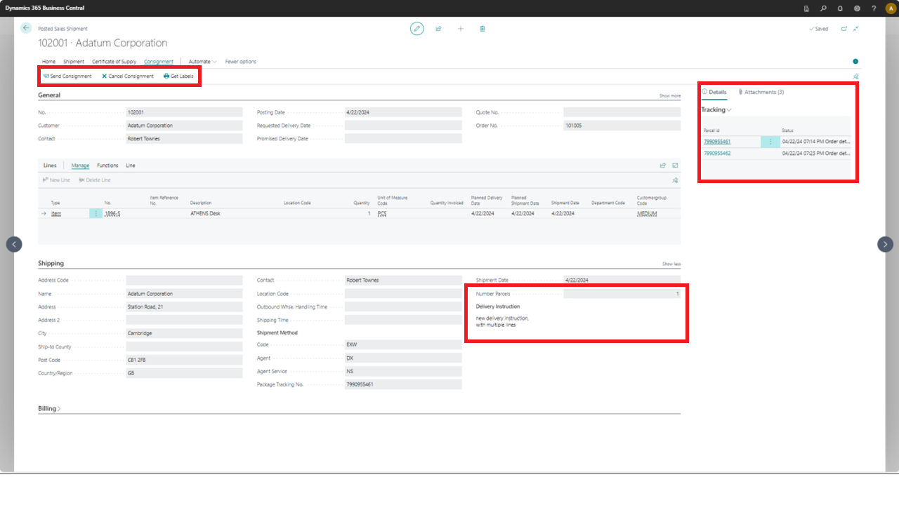 UK Delivery - Sales Shipment Integration